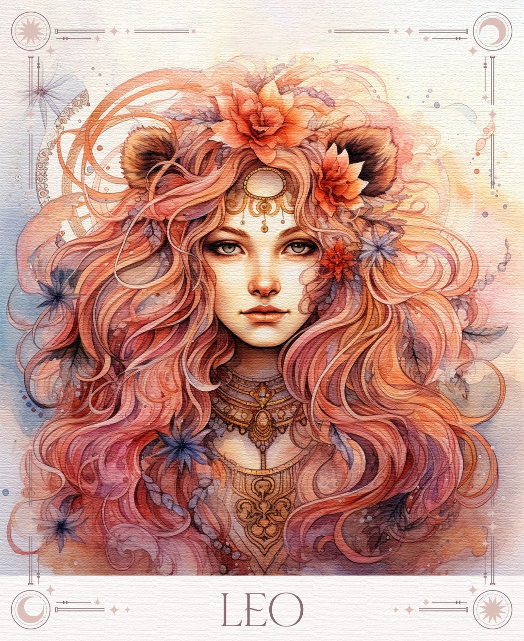 Leo zodiac sign tarot illustration, weekly tarot prediction