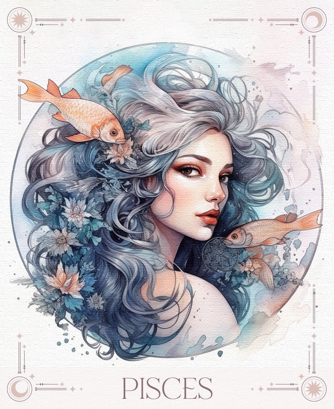 Pisces zodiac sign tarot illustration, weekly tarot prediction