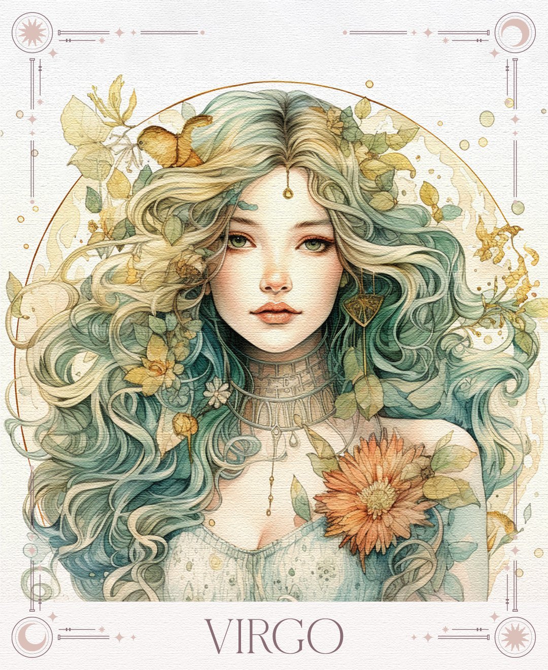 Virgo zodiac sign tarot illustration, weekly tarot prediction